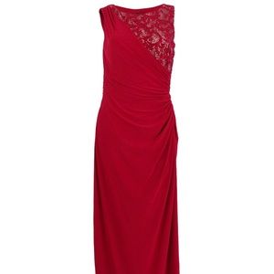 NWT R&M Richards Formal Dress Size 6 Color: Red & Taupe